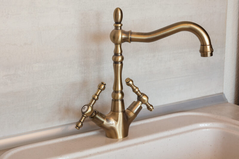 Vintage retro bronze water faucet