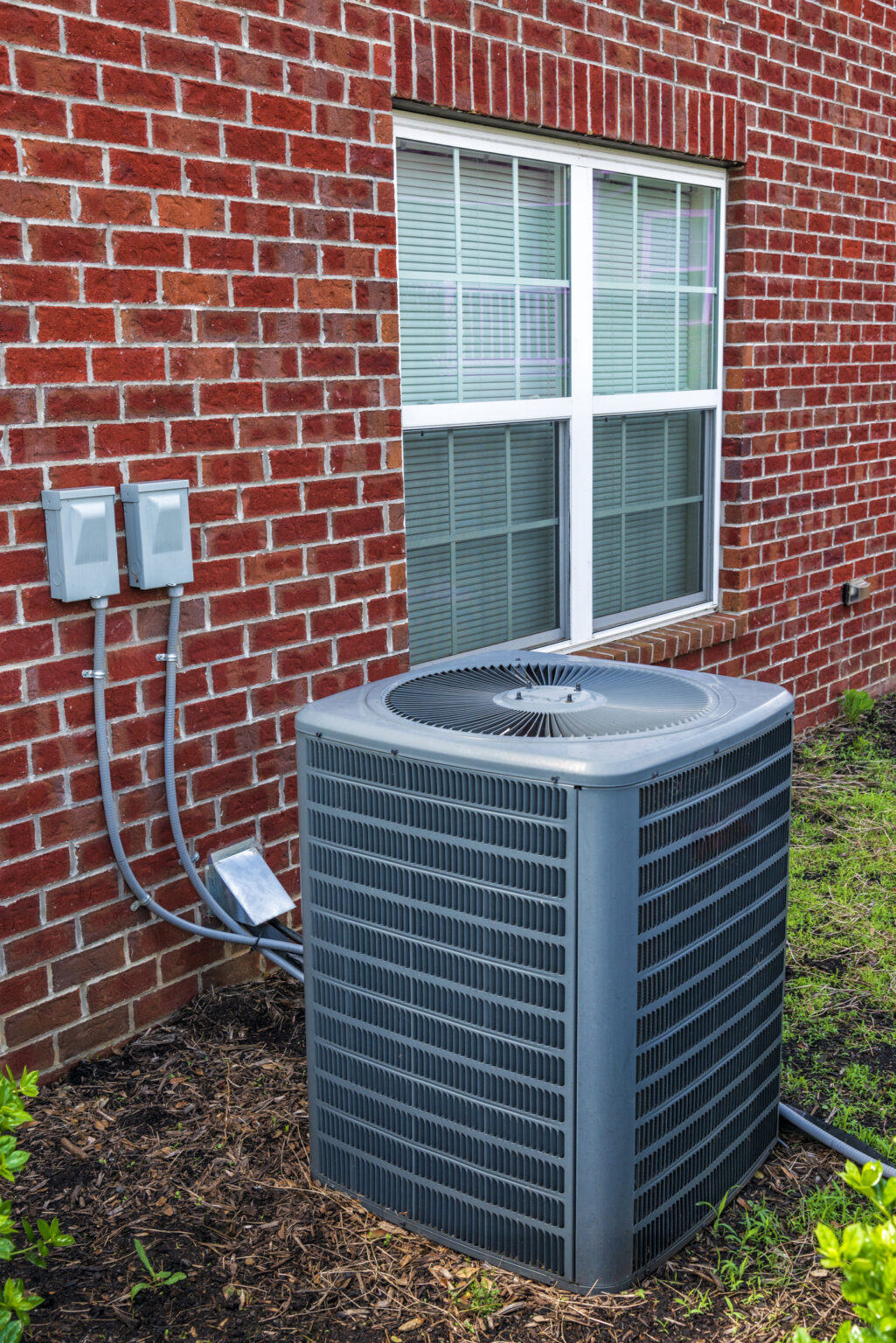 Vertical shot of an air conditioning unit for a home
